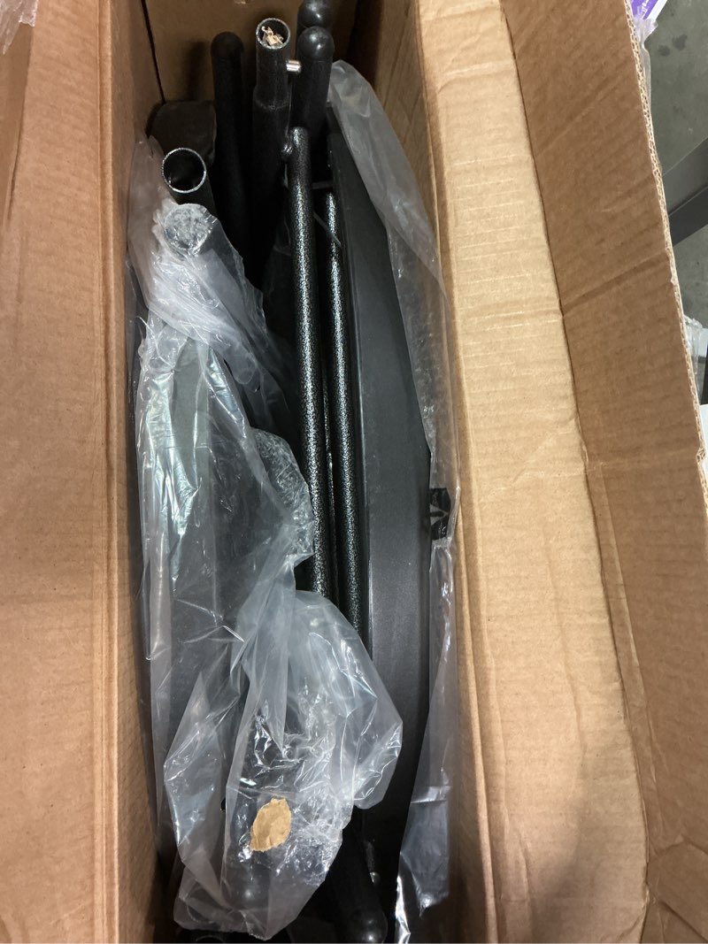 Condition photo showing Good Condition for Cocktail Table 28in Folding Round High Top Indoor Outdoor with Removable Legs, Tall Bistro Foldable Bar Height Table for Parties, Patio, Backyard, Dining Room, Events, Black- 2PCS Black 28''×43''/2PC