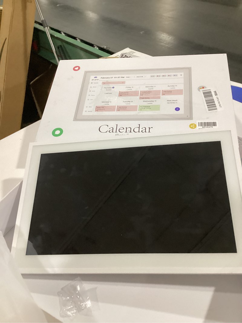 Condition photo showing New/Like New for Digital Calendar, 15.6 Inch Wall Planner Electronic Calendar & Chore Chart, Smart Touchscreen Interactive Display for Family Schedules, Great for Organizing Your Routines, Wall & Desk Mountable White 15.6 Inch