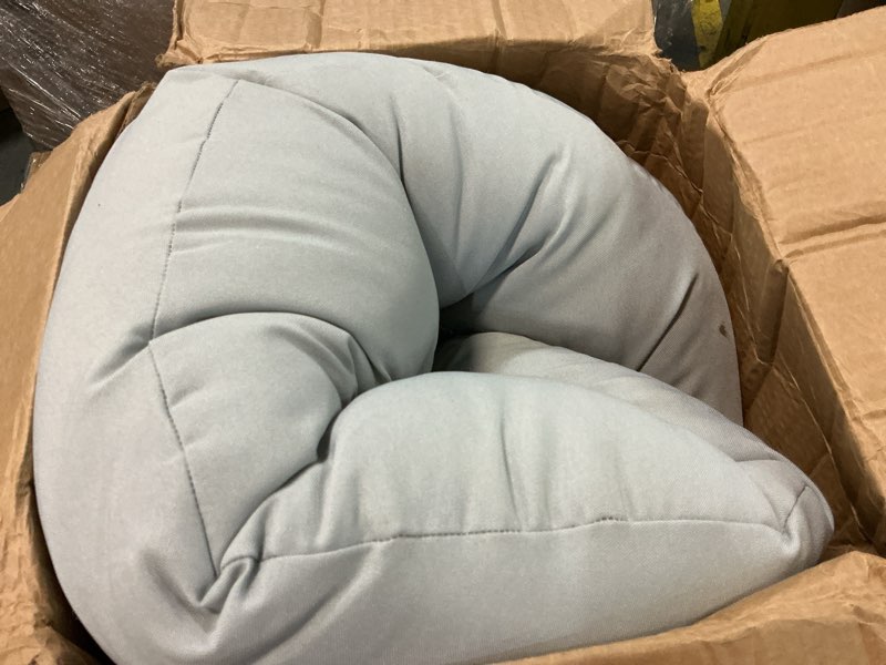 Condition photo showing Good Condition for sorra home tufted papasan cushion - bucket & moon chair comfy round cushion - floor pillow with plush foam for indoor furniture (frame not included) - silver (48" x 48" x 4") silver 48 in x 48 in x 4 in