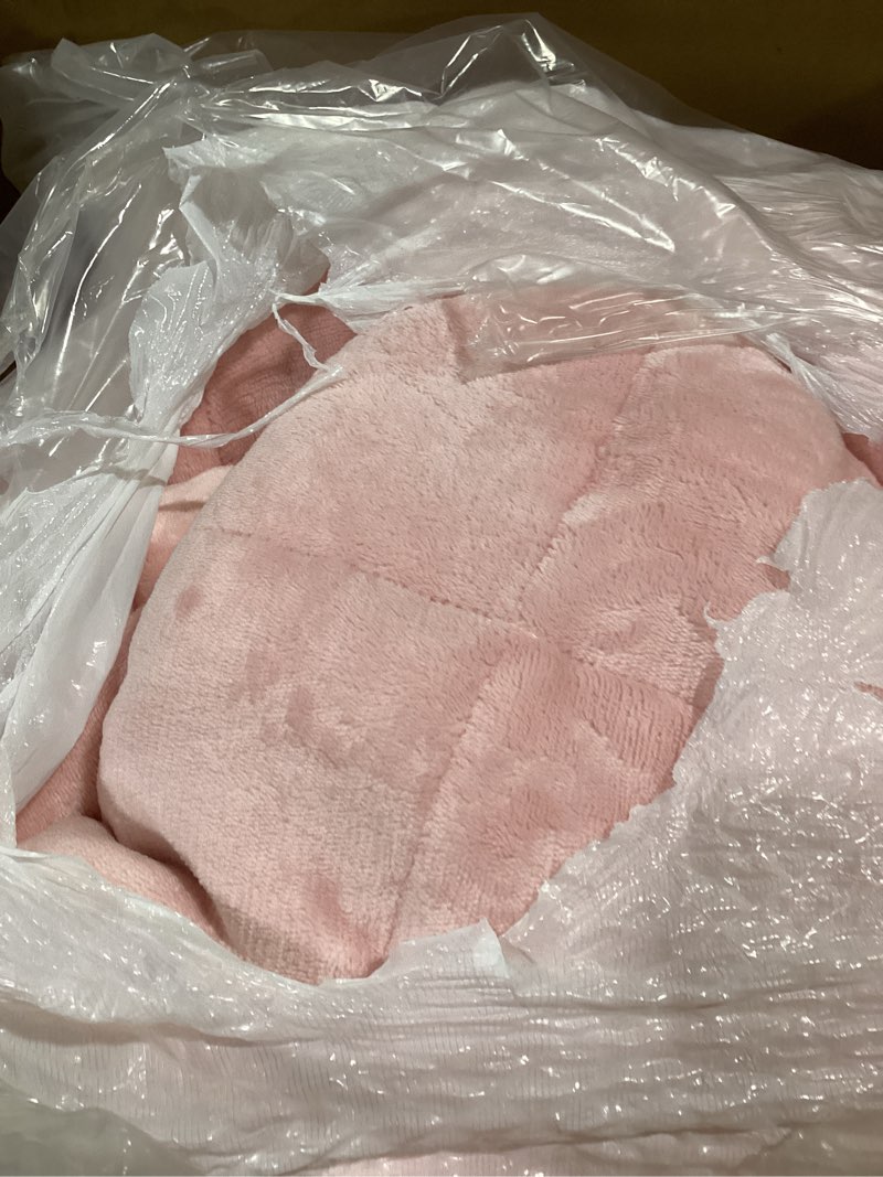 Condition photo showing Good Condition for Cottonblue Weighted Blanket Queen Size 15lbs, Sherpa Weighted Blankets for Adults, Fuzzy Soft Flannel Bedding Blanket Throw, Cozy Plush Blanket for Sofa Bed, 60 x 80 inches, Blush Pink Blush Pink 60 x 80 15 lb