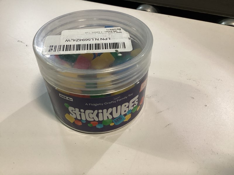 Condition photo showing Good Condition for KOMARC GAMES StickiKubes, Mini Stacking Cubes That Stick to Anything, Non Toxic Kid Safe Sticky Blocks, Creative Construction Toy - 125 Cubes, 4 Colors, Tub