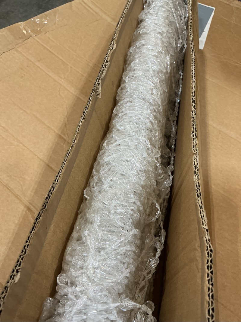 Condition photo showing Good Condition for crystal beaded curtain 2 panels 45 strands acrylic hanging door beads string curtain room divider for doorway window living room bedroom decor, raindrop 35.5 x 79 inches 35.5"w x 79"l (pack of 2)