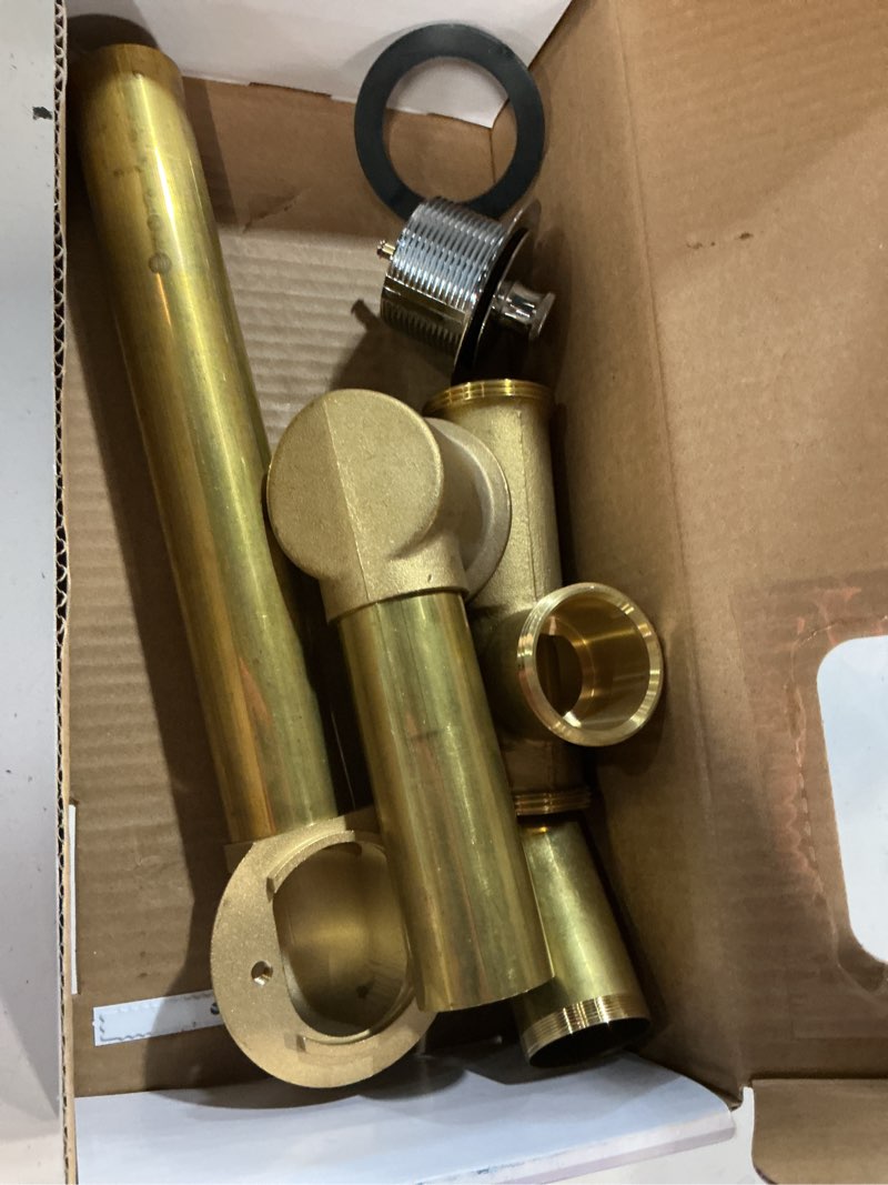 Condition photo showing As Is for dearborn 1-1/2-in polished chrome push n' pull brass/polished chrome push-pull drain with brass