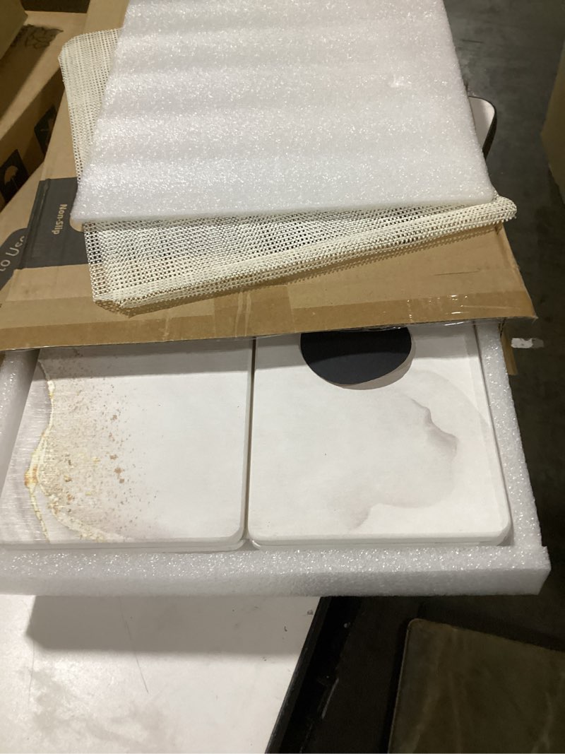 Condition photo showing Good Condition for Dusk & Decor Folding Stone Dish Drying Mat – Quick-Drying Diatomaceous Earth Kitchen Mat for Counter – Foldable, Non-Slip Diatomite Sink Tray for Dishes and Utensils - White White 23.5" x 15.5"