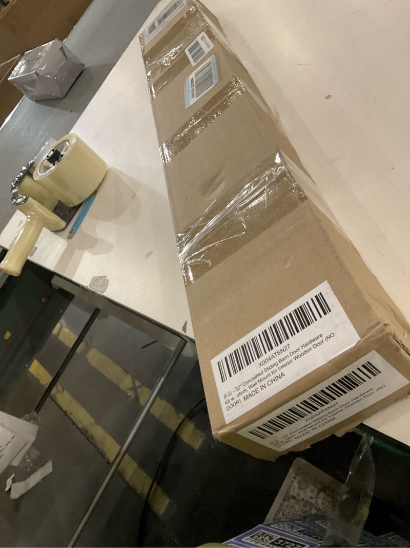 CEAKIAN 32" Concealed Sliding Barn Door Hardware Kit with Soft Close Mechanism for 24in Passage Open