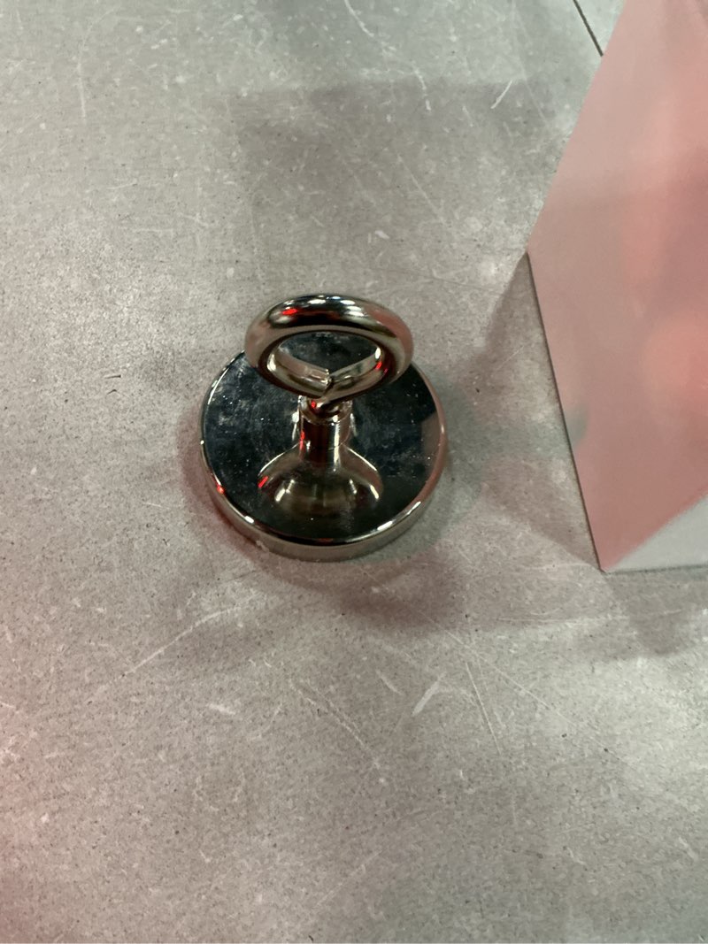 Condition photo showing Good Condition for diymag super strong neodymium fishing magents,700lbs(317kg) pulling force rare earth magnet with countersunk hole eyebolt diameter 2.95inch(75mm) for retrieving in river an magnetic fishing 75mm(2.95 inches) single hole