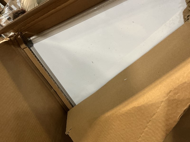 Condition photo showing As Is for amazon basics magnetic dry erase whiteboard, 36 x 48-inch, aluminum frame, silver/white, easy to install silver/white 36 x 48-inch