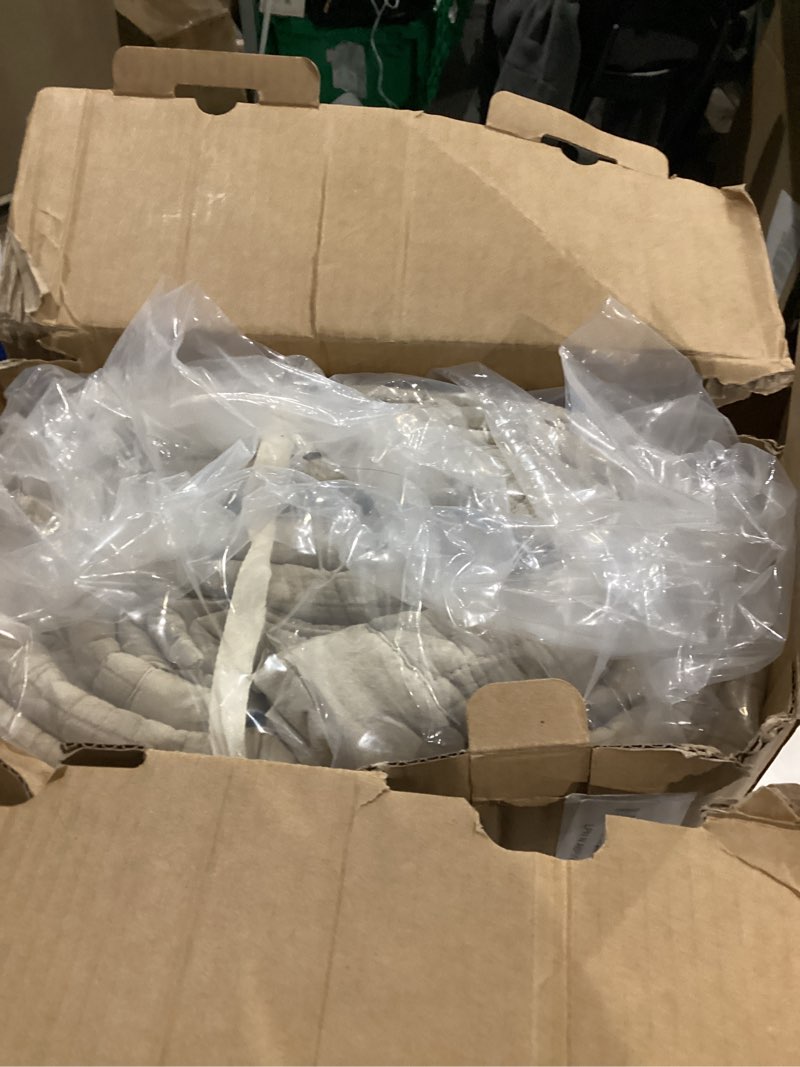 Condition photo showing As Is for EVERGRACEHOME Stonewashed Cotton Quilt Set King Size, Ultra Soft Oversized Bedspread Coverlet Set, Lightweight Crinkle Box Stitch Bedding Sets for All Season, with 2 Shams, Flax Beige King/Cal King (108" x 96") Flax Beige