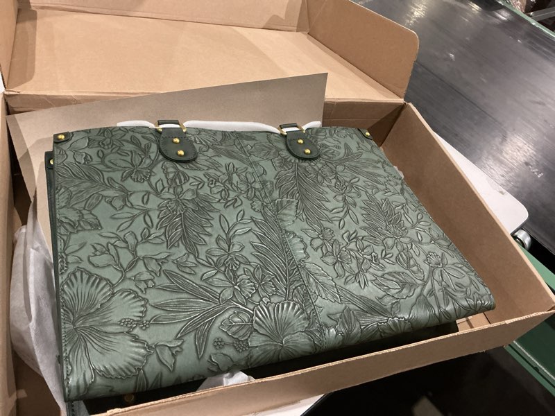 Condition photo showing Good Condition for lovevook laptop tote bag for women, 15.6 inch embossed vintage leather work bag with matching clutch, large capacity waterproof computer tote for office, business travel & daily use, gift for women