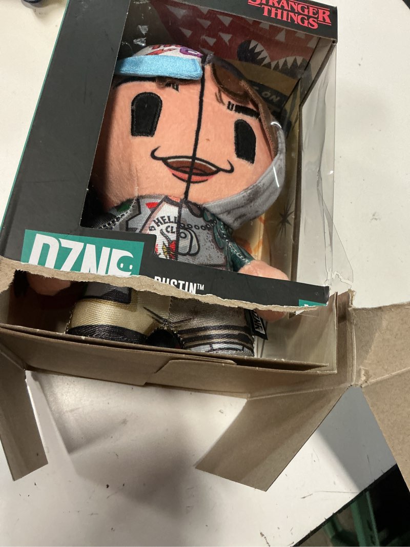 Condition photo showing Good Condition for yume dznr stranger things dustin plush – 7” limited edition netflix collectible, self-standing split design plush toy in display box, gift for fans, kids & adults | collect all 4