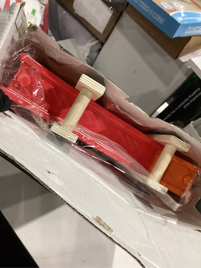 Condition photo showing As Is for Wood City Toddler Toys for 1 2 3 Years Old, Wooden Car Ramp Racer Toy Vehicle Set with 7 Mini Cars & Race Tracks, Montessori Toys Craft Gift for Toddlers Boys and Girls ramp racer-7 layers