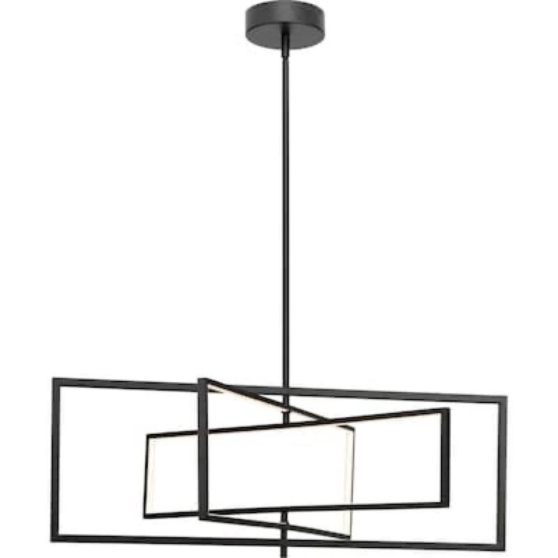 Origin 21 Lindon 1 -Light Matte Black LED Aluminum Chandelier