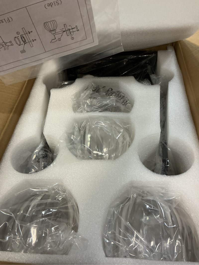 Condition photo showing Good Condition for vintage bathroom light fixtures, 4 light bathroom vanity light, black matte antique brass finish with crystal glass shade, mid century wall sconces for bedroom, living room, hallway black 4-light