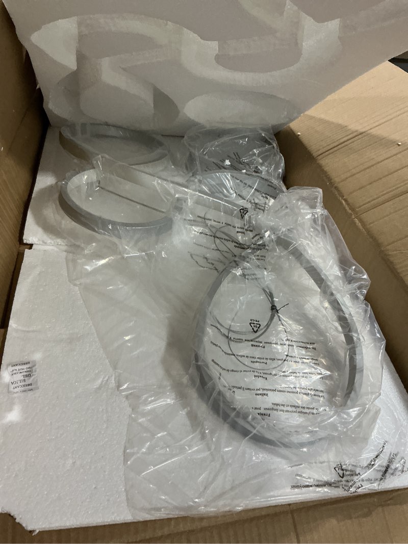 Condition photo showing Good Condition for contemporary chandelie, led pendant light with irregular rings, not dimmable 6000k cool light, adjustable pendant light for living room, dinning room, bed room, kitchen, restaura 45w-not-dimmable