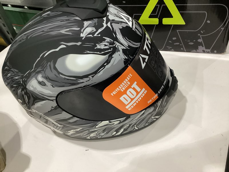 Condition photo showing Good Condition for triangle full face motorcycle helmet dot approved, street bike racing helmet for men women with tinted & clear visors & carrying bag large matte black