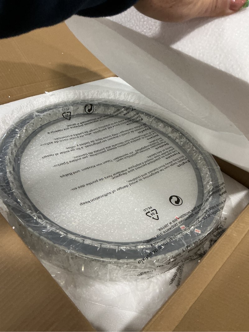 Condition photo showing New/Like New for Krychiler Crystal Ceiling Light LED Flush Mount Lighting, 21.6" Large Diamond Ceiling Light Fixture for Living Room, Dimmable Crystal Fixture Bedroom Lighting for Kitchen,Bathroom 21.6inch