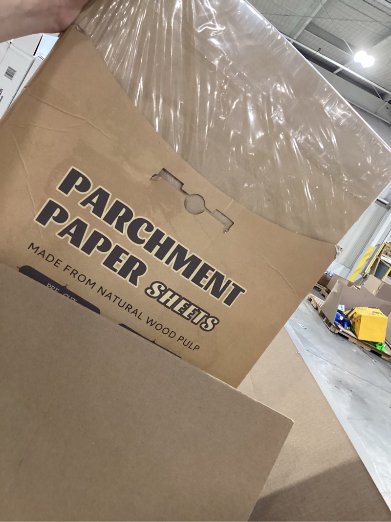 Condition photo showing Good Condition for 200 Pcs Parchment Paper Sheets, 12 x 16 Inch, Precut Non-Stick Parchment Sheets for Baking, Cooking, Grilling, Air Fryer and Steaming - Unbleached, Fit for Half Sheet Pans