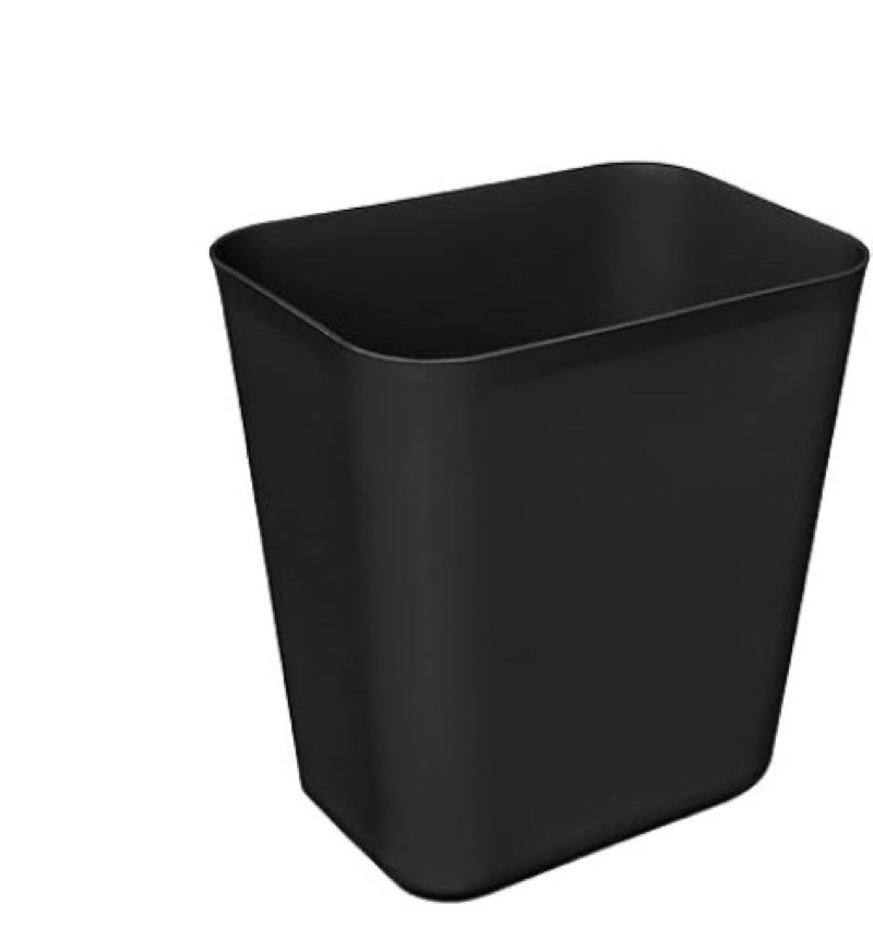 Black rectangle small trash can Efficient Trash Can Wastebasket, Fits Under Desk, Kitchen, Home, Office