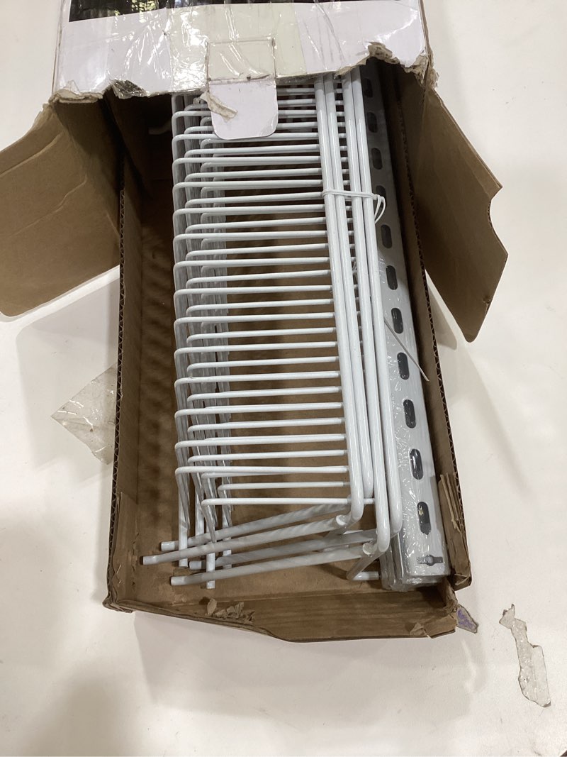 Condition photo showing Good Condition for ClosetMaid Adjustable Organizer Rack with Baskets Wall or Over Door Mount, for Kitchen, Pantry, Utility Room, Closet, 12 in. W, White Finish 12-Inch Rack