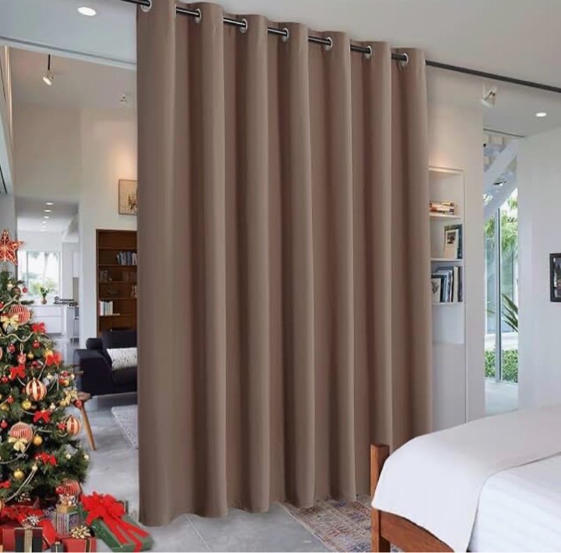 ryb home privacy curtain for sliding glass door, light block noise reduce insulated curtain screen c