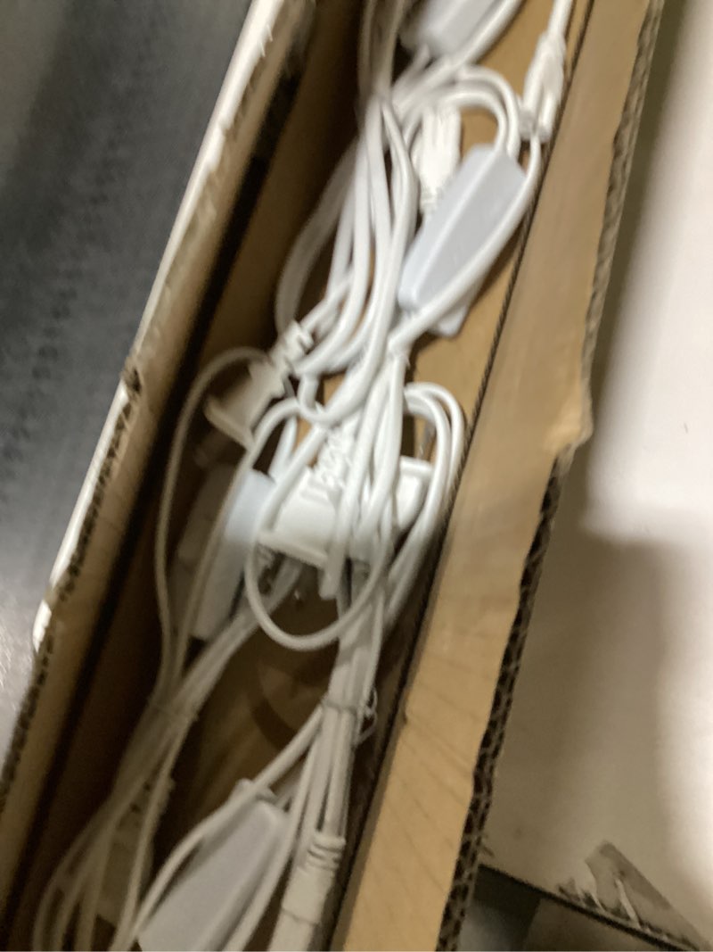 Condition photo showing As Is for (6 Pack) 4FT T5 LED Integrated Fixture, 6500K,20W,2300LM(Super Bright White) Linkable LED Shop Light,Garage Ceiling and Cabinet Light,Strip Light,Corded Electric with ON/Off Switch