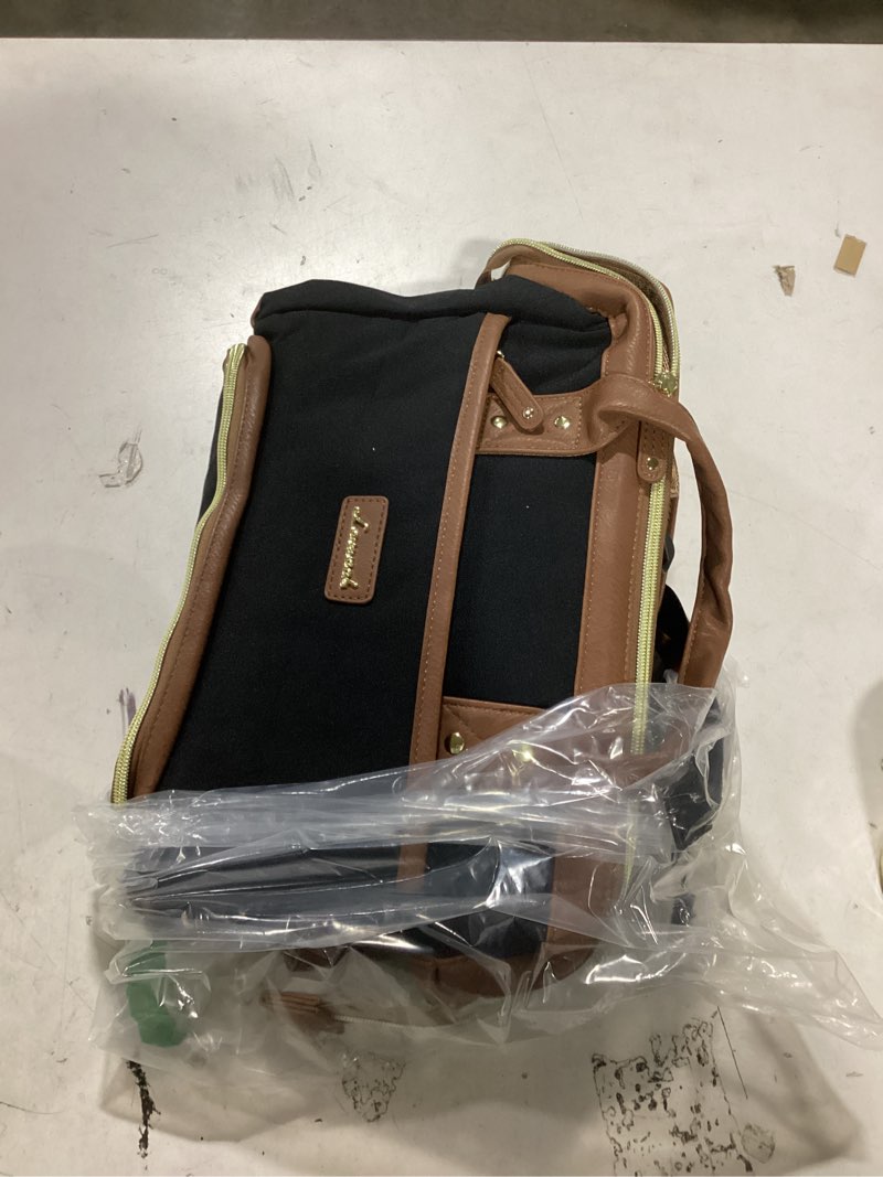 Condition photo showing Good Condition for LOVEVOOK Laptop Backpack for Women with Giant Tumbler Holder,17 inch Professional Nurse Teacher Backpack Computer Laptop Bag,Cute Waterproof Travel Backpack Purse Work College Bag, Black-Brown Black-brown 17 Inch