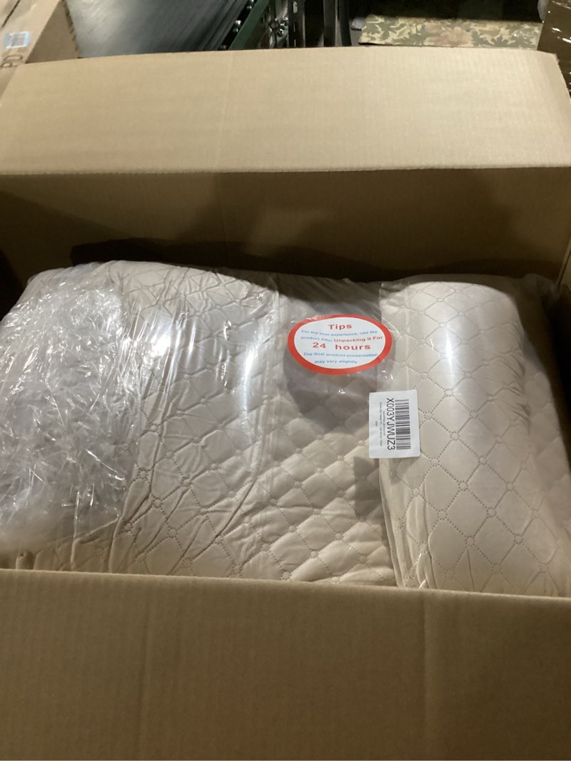Condition photo showing Good Condition for Daneey Bed Wedge Pillow, Reading Pillow Adult, Wedge Pillow for Sleeping, Back Pillow for Sitting in Bed with Adjustable Roller, Foam Wedge Pillow for Neck, Lumbar, Back, Light Brown, Velvet Velvet 20*12*26 Inches Light Brown