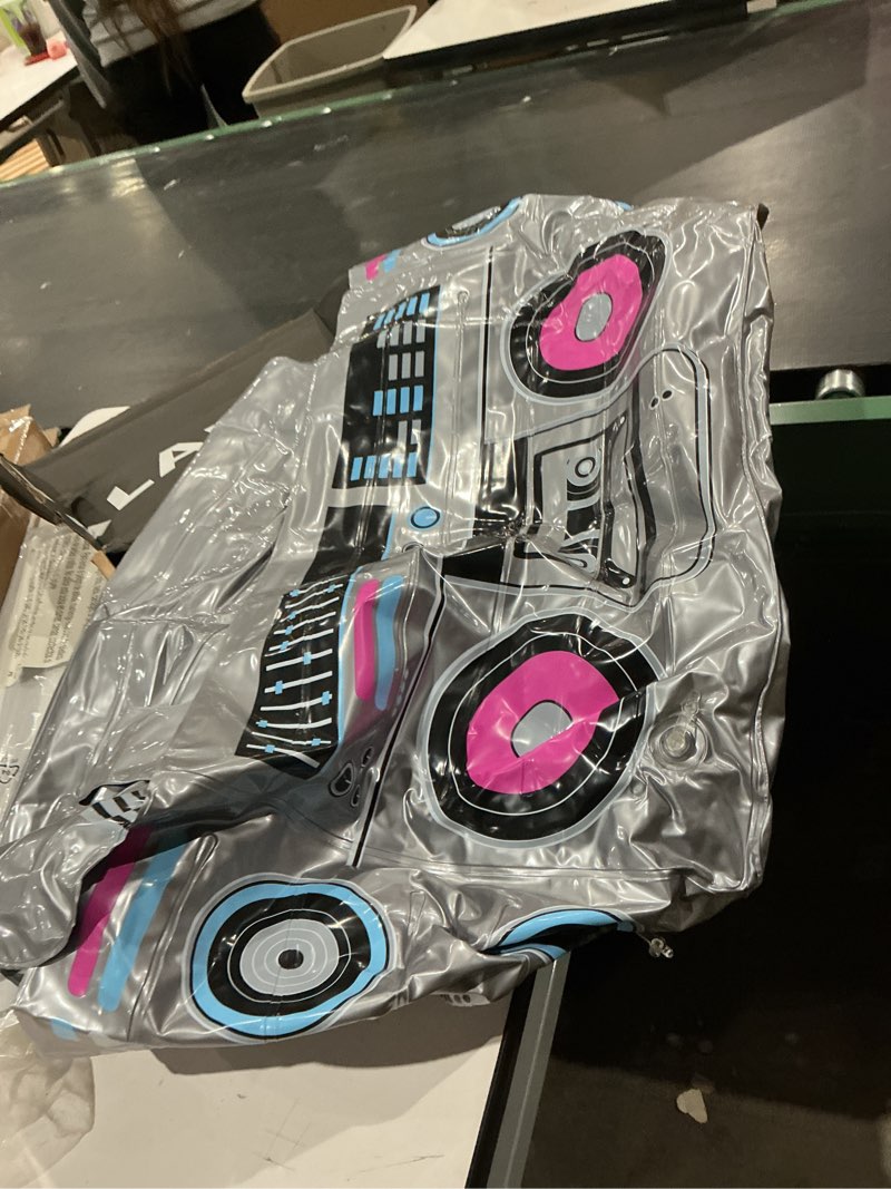 Condition photo showing Good Condition for cunhill 1 piece inflatable boom box beverage cooler summer 80s 90s theme party decorations inflatable cooler radio blow up boom box birthday drink favors for retro nightclub party hip hop supplies