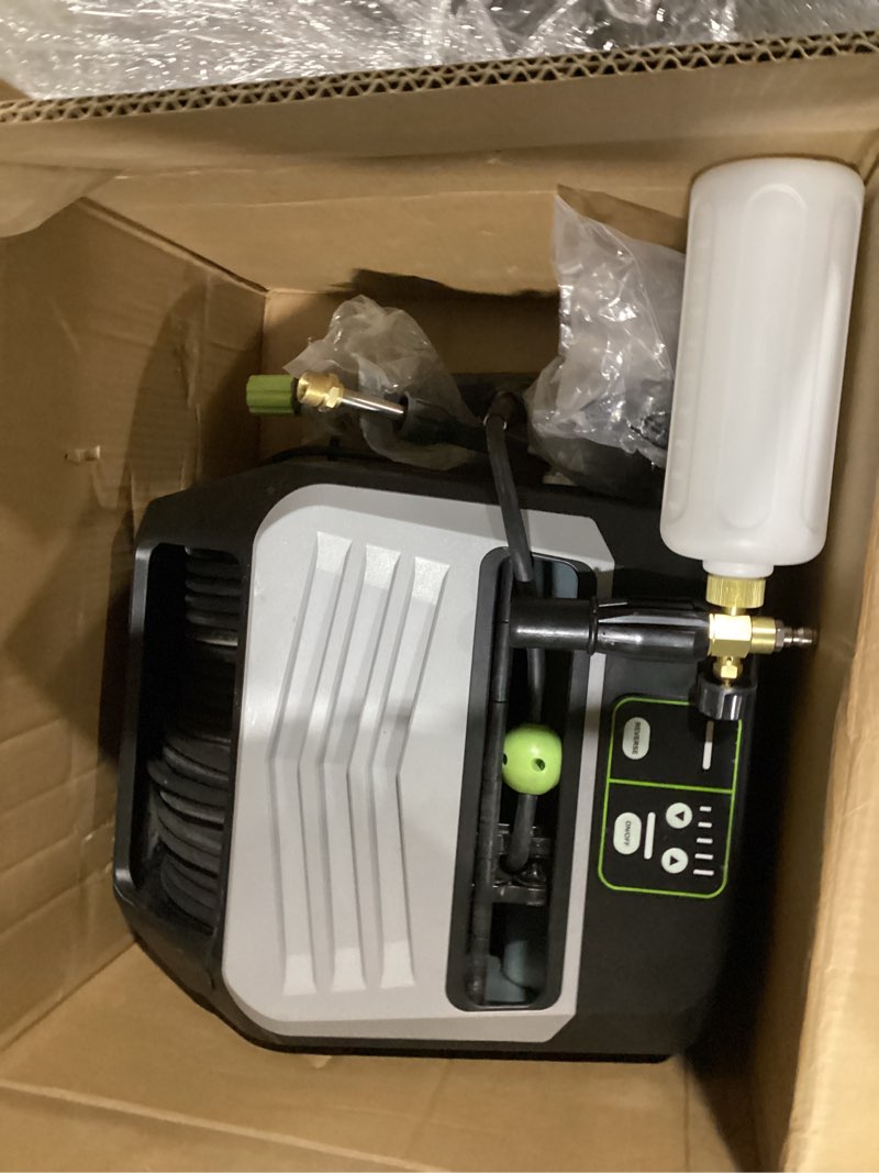 Condition photo showing Good Condition for Wall Mounted Pressure Washer - Max 5500 PSI 3.6 GPM, 5 Levers Power Washer with 66FT Retractable Hose for Car/Driveway, Automatic Rewind, Any Length Lock 66FT Hose Black