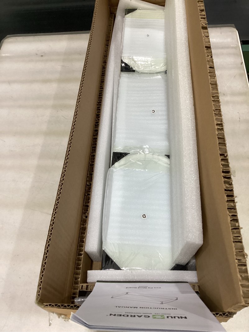 Condition photo showing Good Condition for nuu garden 27.6'' x 11.7'' x 6.5" rectangular fire pit wind guard, transparent tempered glass, polished aluminum brackets, 3m anti-slip pads, fit for best choice 52-inch fire table wg01 27.6 x 11.7 x 6.5