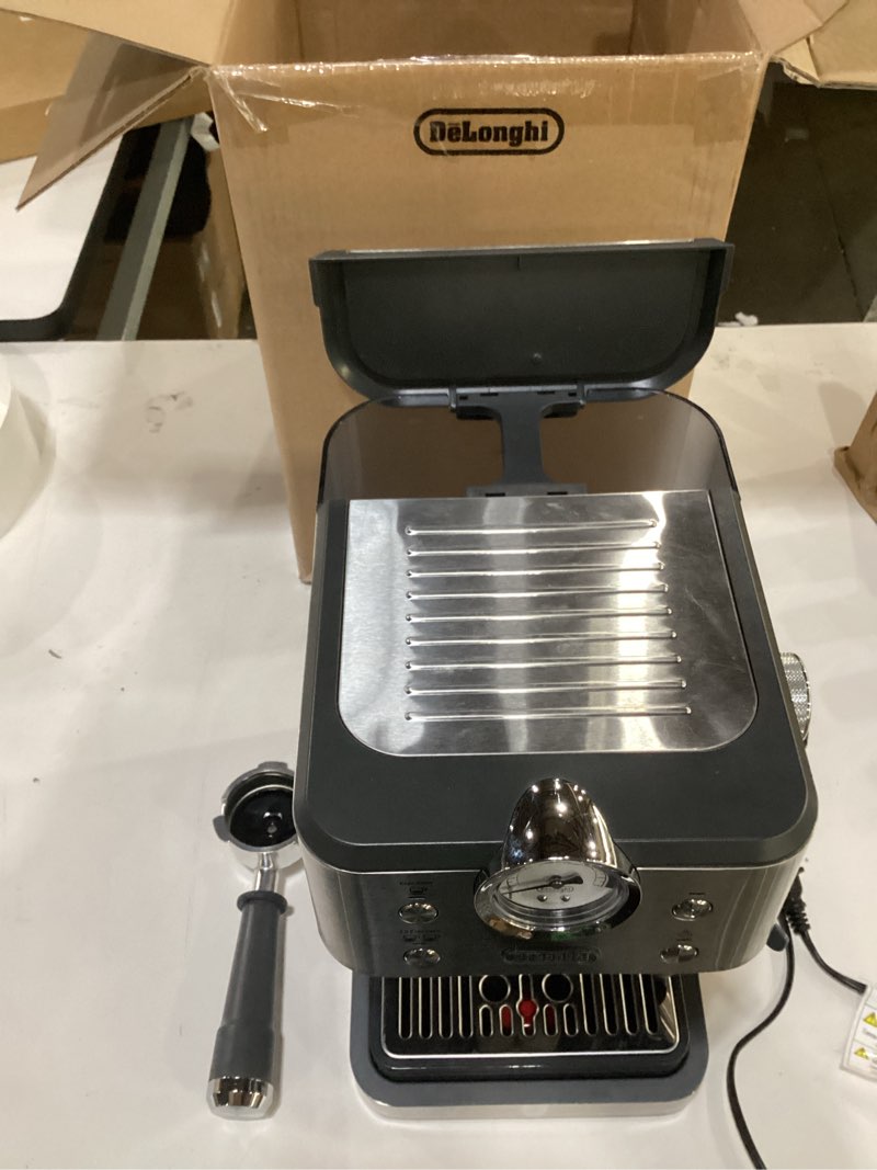 Condition photo showing As Is for not tested**** de’longhi classic espresso machine with milk frother, 15-bar pump & temperature control - barista coffee maker kit for espresso, latte, cappuccino & iced