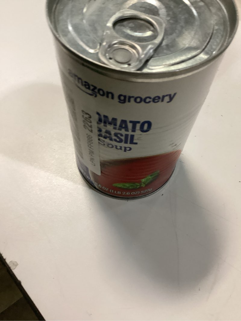 Condition photo showing New/Like New for Amazon Grocery, Tomato Basil Soup, 18.6 Oz 07/27