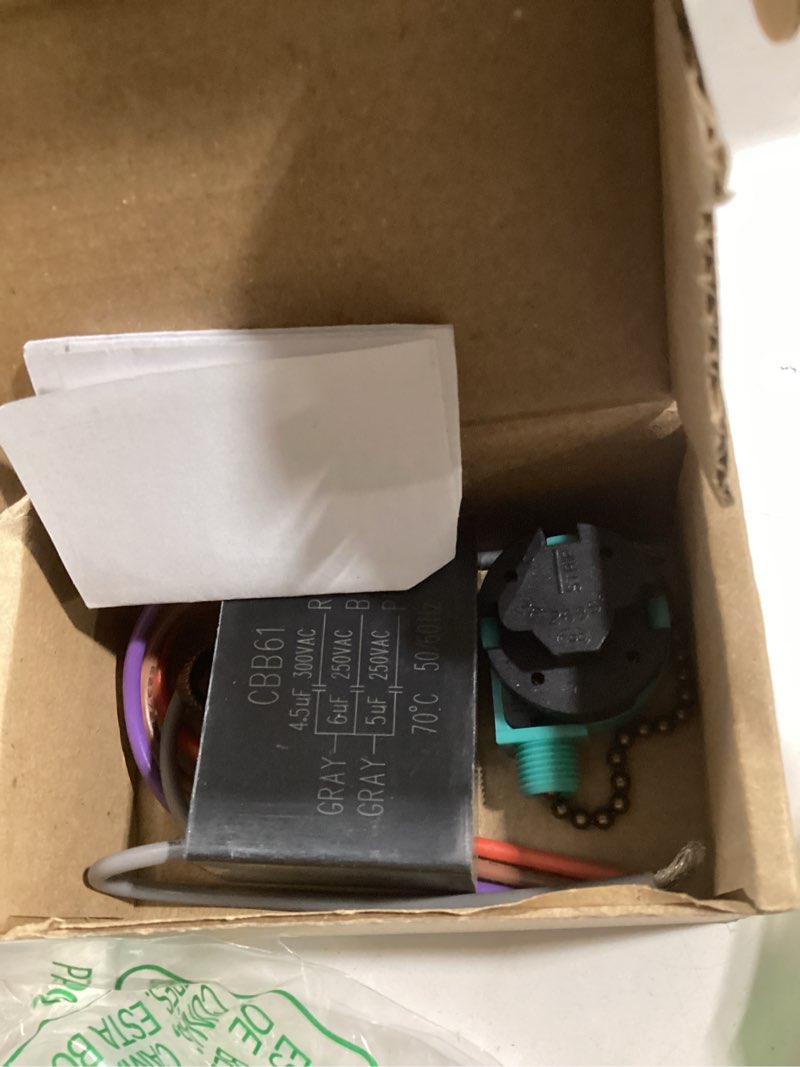 Condition photo showing Good Condition for ceiling fan capacitor cbb61 4.5uf + 6uf + 5uf 5wire 250v, ceiling fan switch 3 speed 4 wire pull chain switch for fan, wall lamps, light (bronze)
