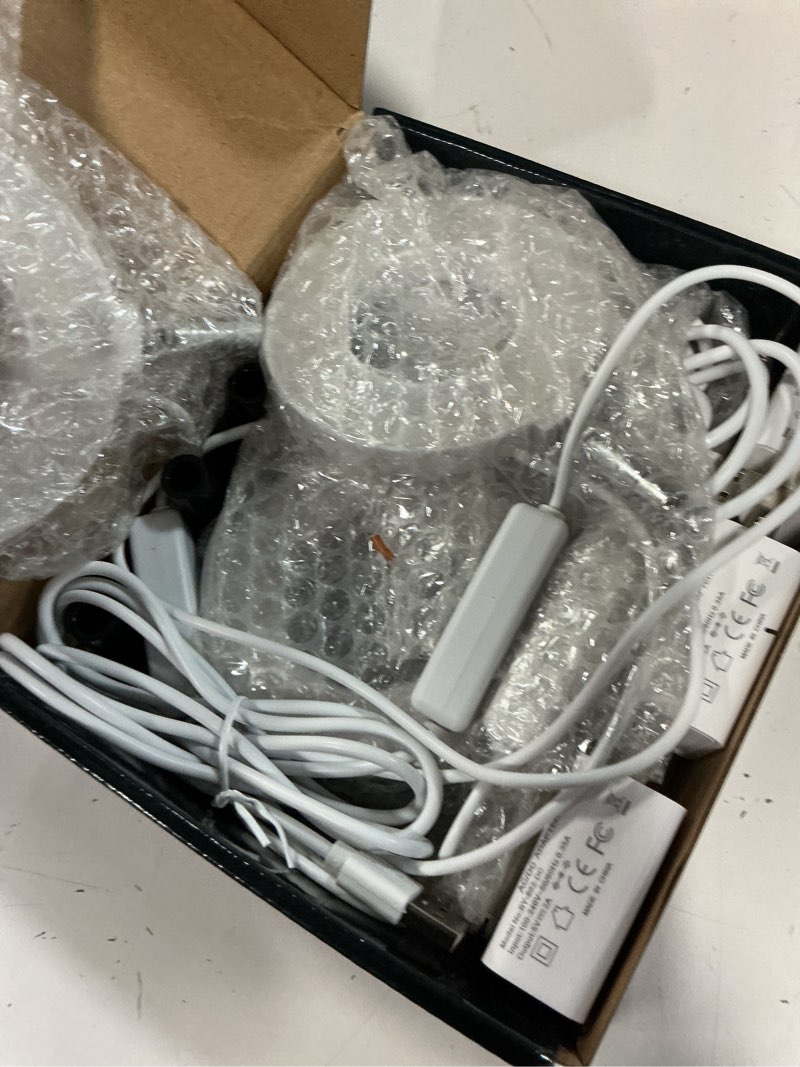 Condition photo showing As Is for kullsinss grow lights for indoor plants, 48 leds full spectrum halo plant light for indoor plants, height adjustable growing lamp with detachable base, 3/9/12hrs timer, 10 brightness, 3-pack white-3.4in 3 pack