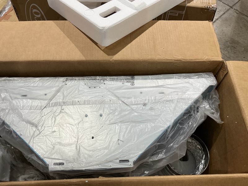 Condition photo showing Good Condition for wall mount range hood 30 inch, 700 cfm kitchen hood stainless steel stove vent hood with gesture sensing & touch control, ducted/ductless convertible duct, 3-speed fan, led lights, baffle filters 30 inch|gesture sensing