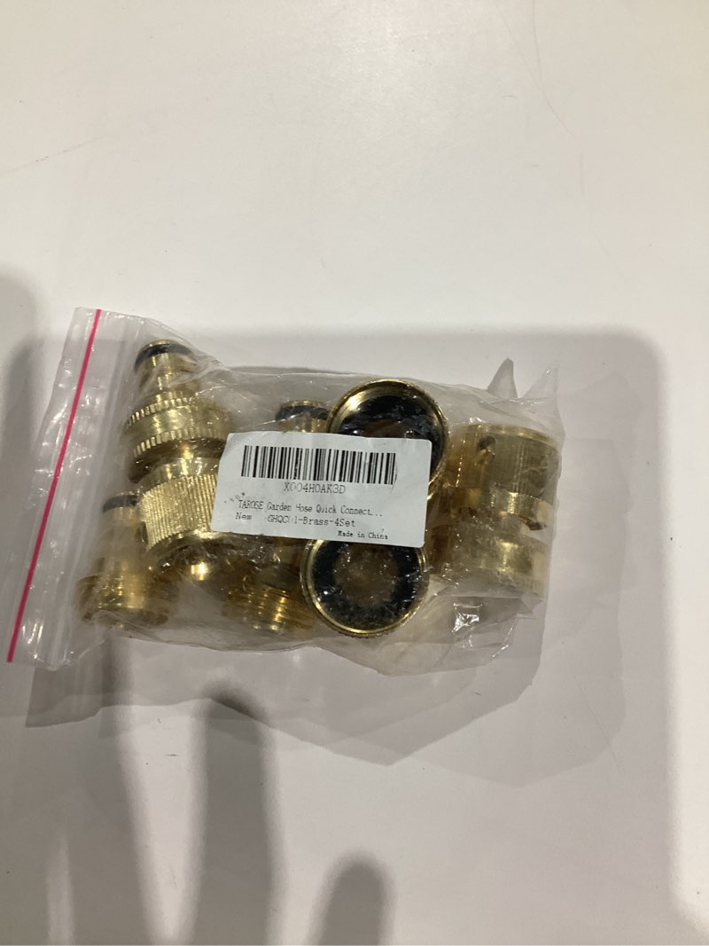 Condition photo showing New/Like New for TAROSE Garden Hose Quick Connect Fittings Solid Brass Garden Hose Fitting Water Hose Connectors 3/4 Inch Garden Hose Fitting Quick Connector Male and Female Set- 4 Set