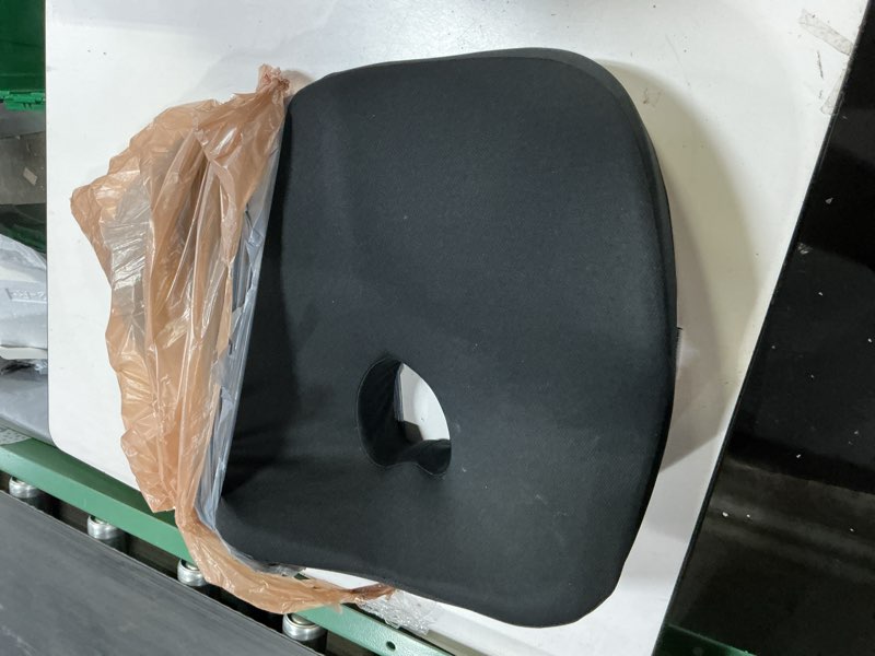 Condition photo showing Good Condition for car seat cushion, ergonomic memory foam car seat pad for sciatica pain relief, larger driving seat cushion for car short drivers on long drives - butt cushion for car,truck, office - black