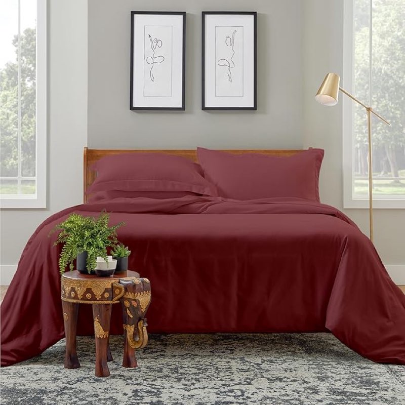 Luxury Duvet Cover & Pillow Shams Set, 3 Pieces, Full/Queen,colors Red 