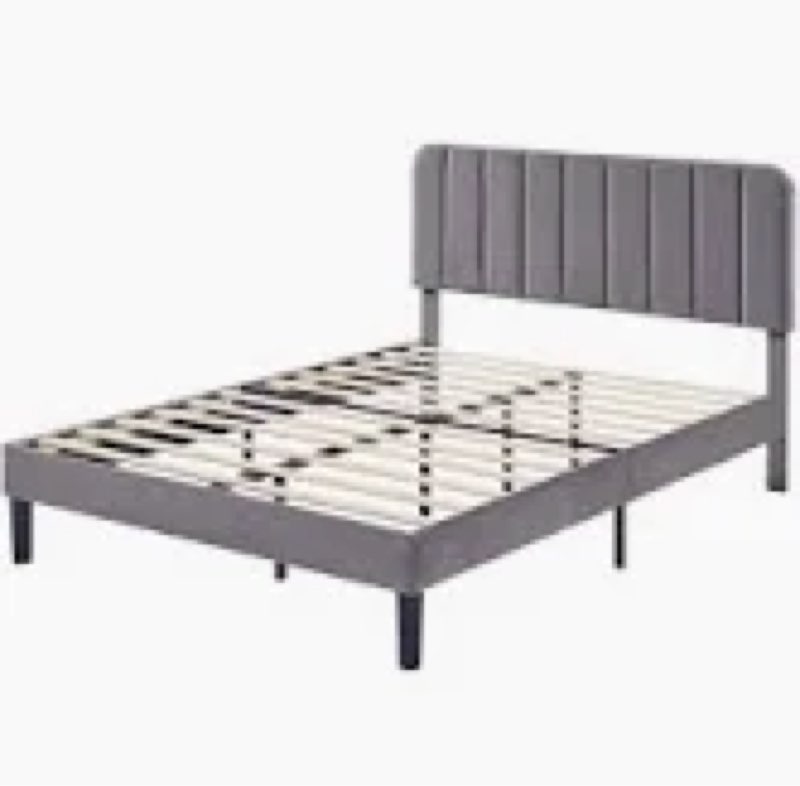 auxter upholstered platform bed with adjustable headboard no box spring needed (incomplete) 