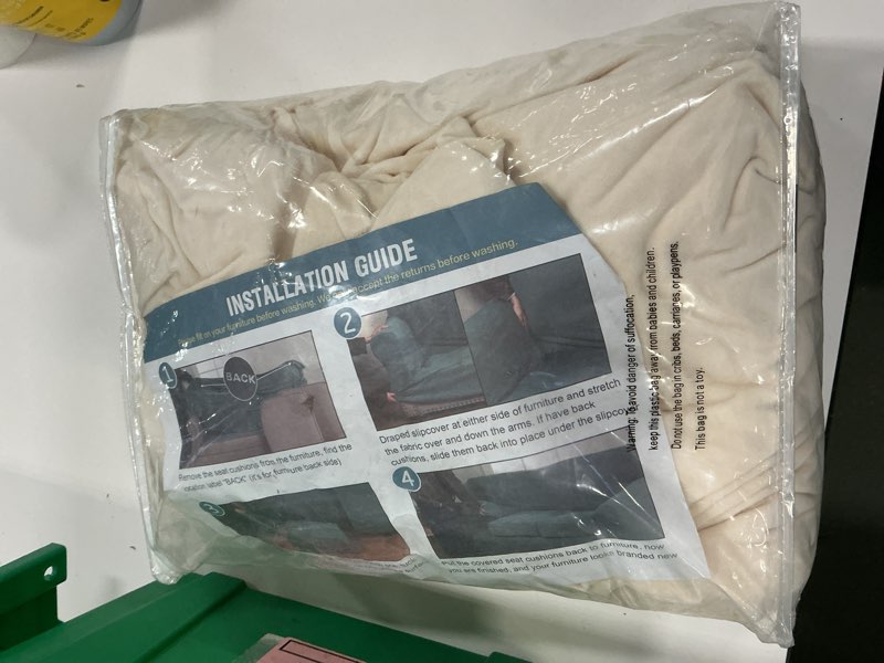 Condition photo showing Good Condition for H.VERSAILTEX Real Velvet Plush 3 Piece Stretch Sofa Covers Couch Covers for 2 Cushion Couch Sofa Slipcovers Width Up to 90 Inch Feature Thick Soft Stay in Place (Sofa, Cream) 2 Cushion Sofa Cream