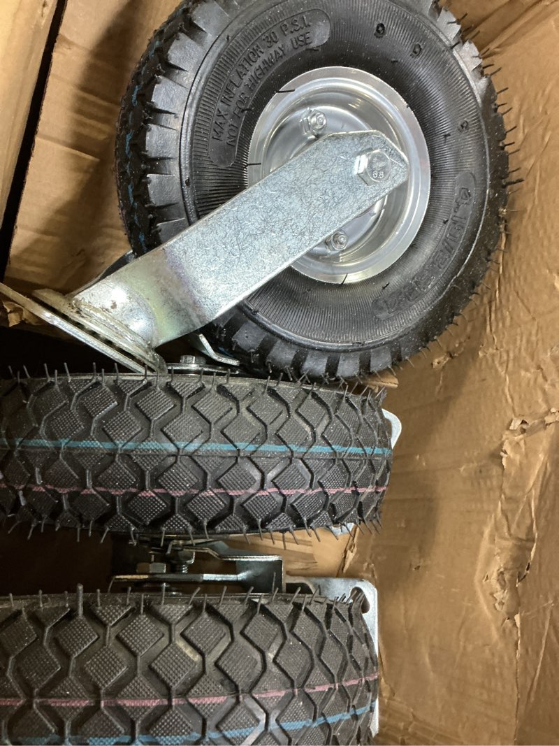 Condition photo showing As Is for 10 inch Casters Wheels, Heavy Duty Casters Set of 4 Load 1300lbs with Brake, Locking Swivel Plate Ca