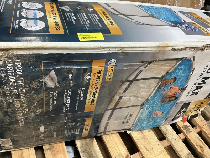 Condition photo showing As Is for (incompleto 7bestway: steel pro max - 14' x 42\", grey -round above ground swimming pool set, clickconnect frame, tritech, filter pump-ladder-cover, 3440 gal water