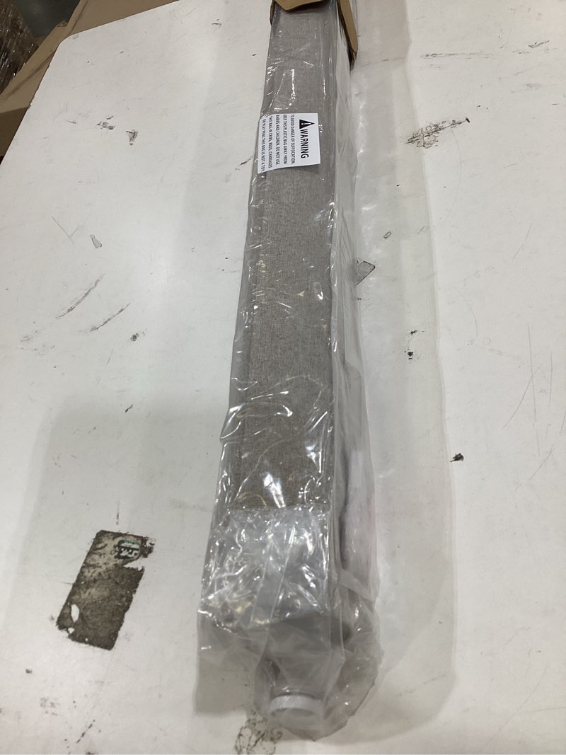 Condition photo showing New/Like New for no drill roman shades cordless blinds blackout for indoor windows, room darkening black out tension rod no hardware no tools inside mount, shade size 20 inches wide 50 inches high, beige beige 20"w x 50"h