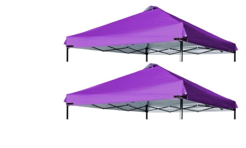 2PCS Canopy Replacement Top Silver Coated with Air Vent Upgraded Adjustable Straps for Most 10x10 St