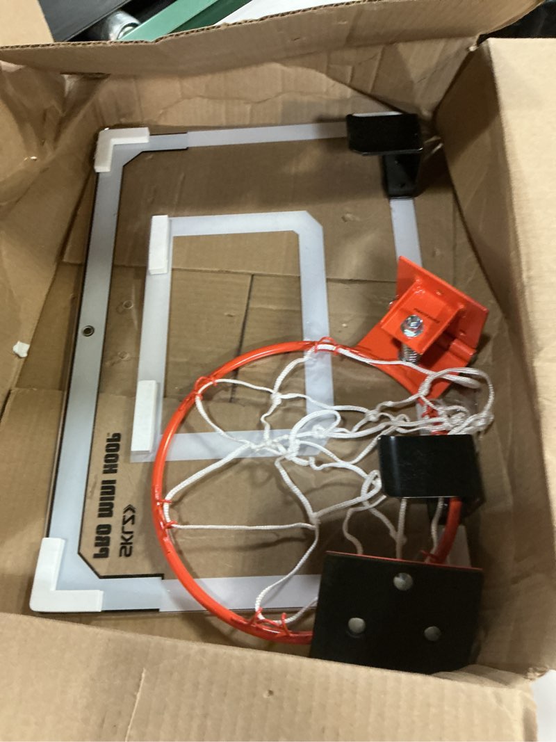 Condition photo showing As Is for SKLZ Pro Mini Indoor Basketball Hoop - Over The Door – Portable - Great For Home, Dorms, Offices, and Gifts