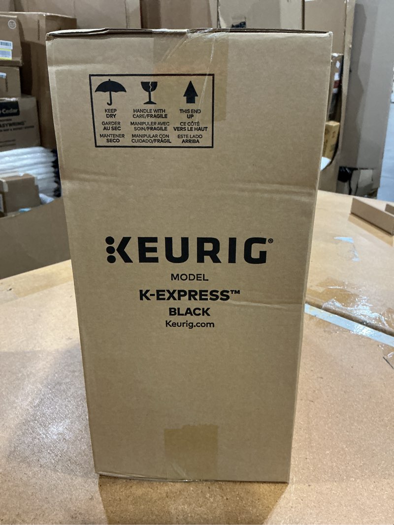 Condition photo showing Good Condition for keurig k-express single serve k-cup pod coffee maker, 3 brew sizes, strong button feature, 42oz removable reservoir, black