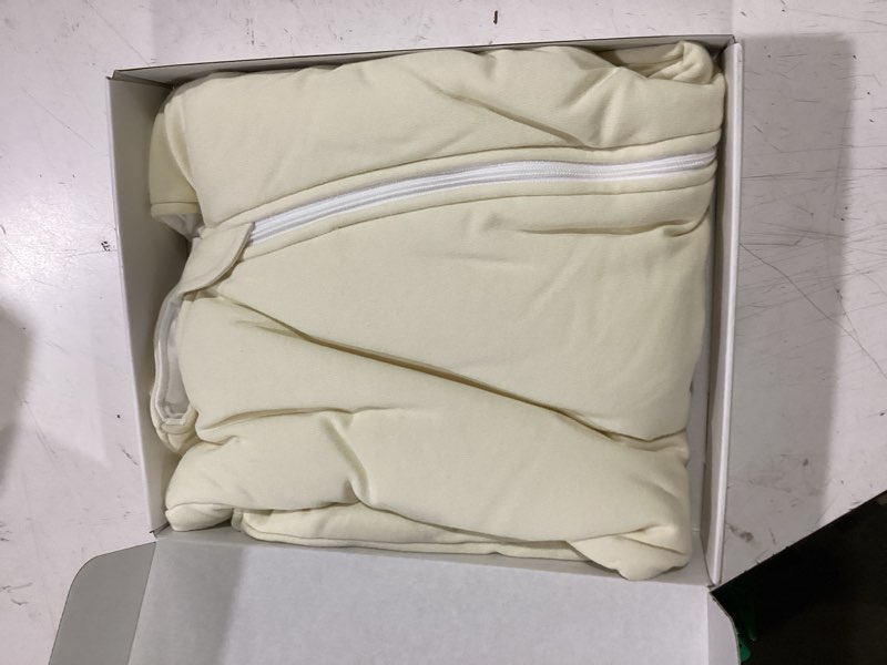 Condition photo showing Good Condition for baby transition sleep sack 3-6 months 100% cotton warm thick transition swaddles for newborns infant long sleeve sleep sack with feet baby wearable blanket 2-way zipper easy diaper changes 3-6 months light yellow