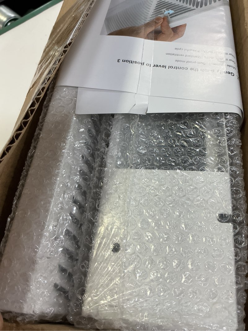 Condition photo showing New/Like New for 2 pack 18 inch baseboard register vent covers - white hvac diffuser for floor/wall duct openings - cold rolled steel air vent cover with adjustable airflow