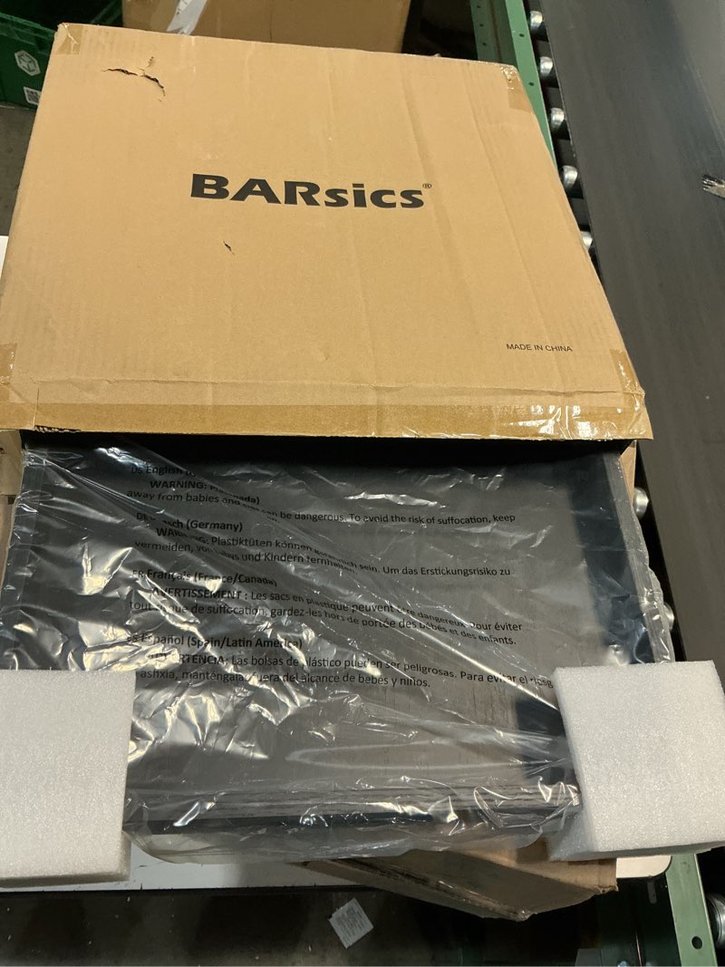 Condition photo showing New/Like New for Square Wood Serving Tray with Handle, Ottoman Decorative for Home, 16x16 inches Black