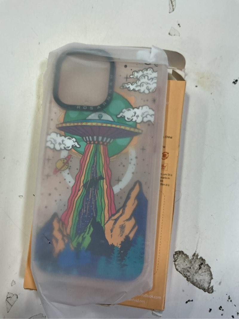 Condition photo showing New/Like New for for iPhone 16 Pro Max Case Cute - Compatible with Magsafe - Durable Shockproof 6.6 ft Drop Impact Phone Case - Funny UFO Design (6.9") Glitter Pink iPhone 16 Pro Max Magsafe Case UFO